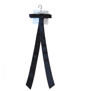 Natasha nwt set of 2 Black Silk Skinny Bow Barrette Long Tail Hair Bow Hair Clip